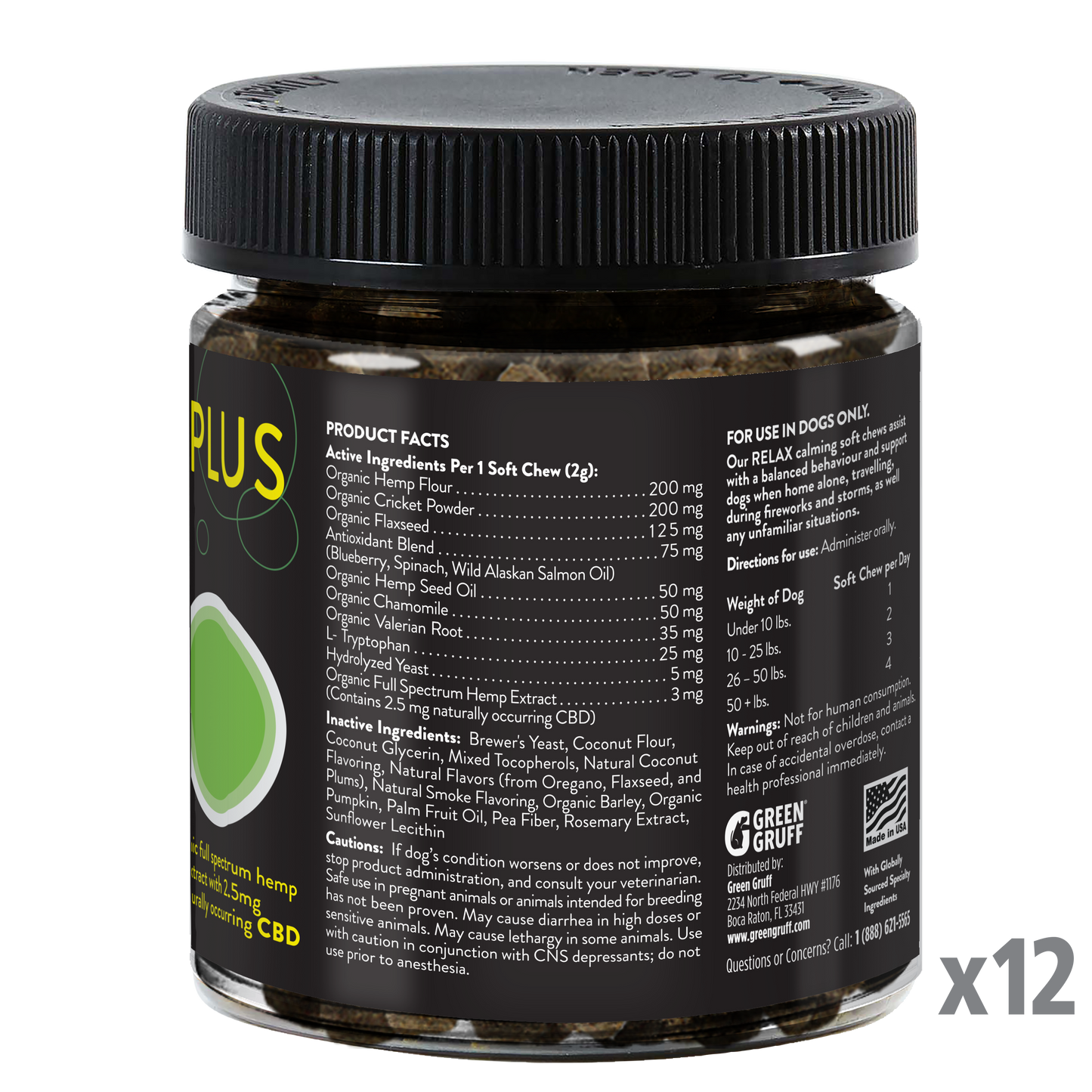 Green Gruff - Relax Plus CBD - 12 Jars