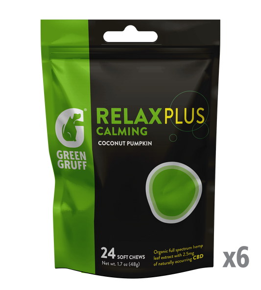 Green Gruff - Relax Plus CBD - 6 bags (24 chews per bag)