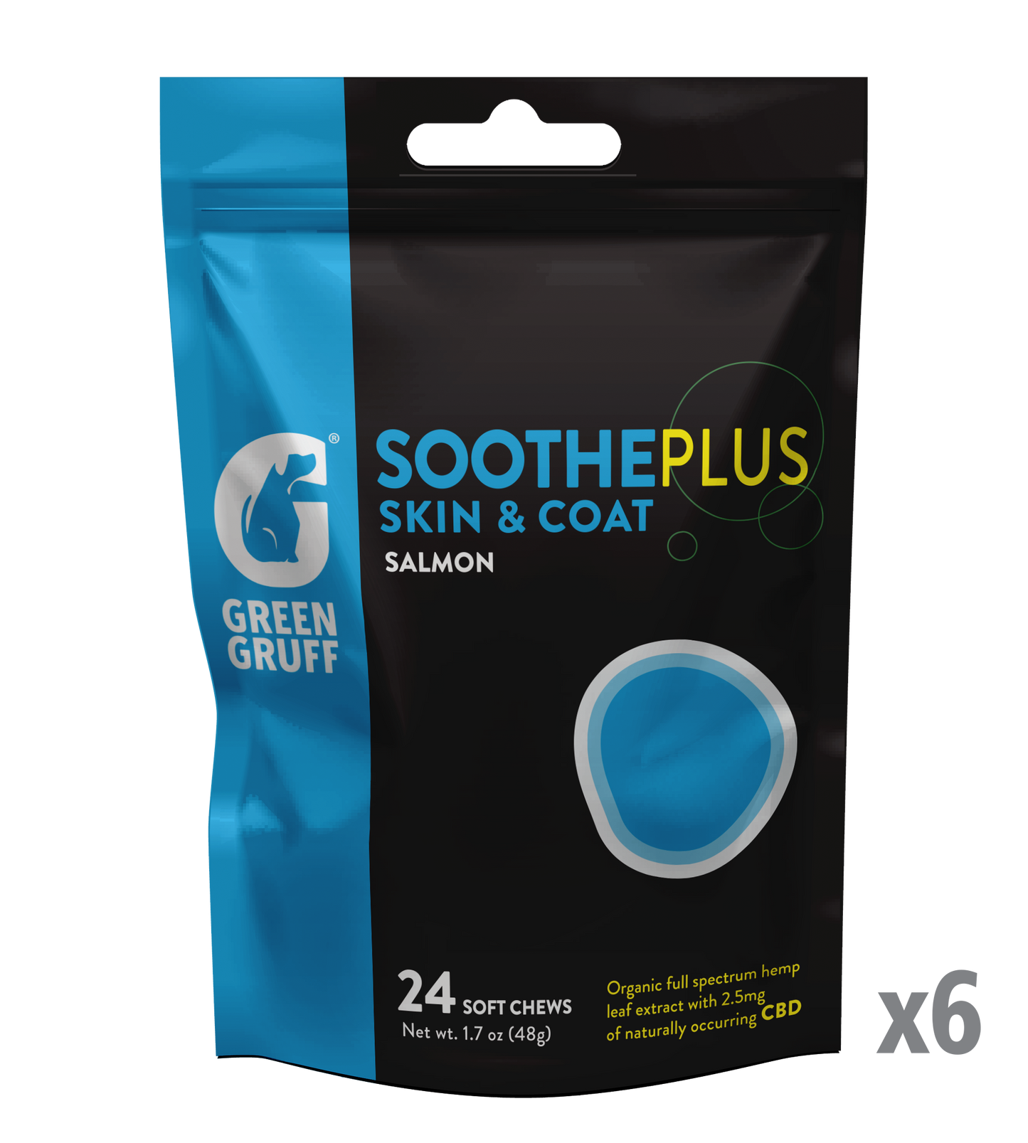 Green Gruff - Soothe Plus CBD - 6 bags (24 chews per bag)